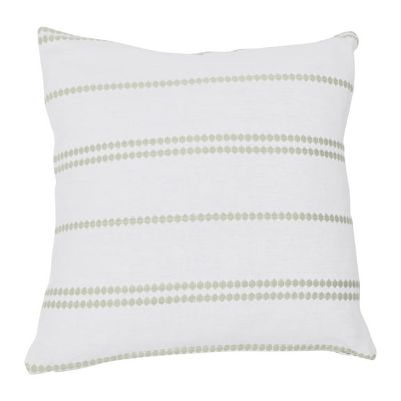 Creative Co-Op 20" Square Embroidered Multistripe Cotton Pillow Cover