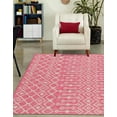 thumbnail image 4 of Unique Loom Outdoor Trellis Collection Area Rug - Tribal Trellis (7' 1" x 10' Rectangle Fuschia/Gray), 4 of 6