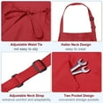 thumbnail image 4 of Uxcell Polyester 82cm x 68cm Kitchen Cooking Aprons Adjustable Bib Long Ties with 2 Pockets Red, 4 of 5