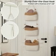 thumbnail image 3 of StorageWorks 3 Tier Door Hanging Storage Baskets, Wall Hanging Organizer, Cotton, Brown&White, 3 of 10