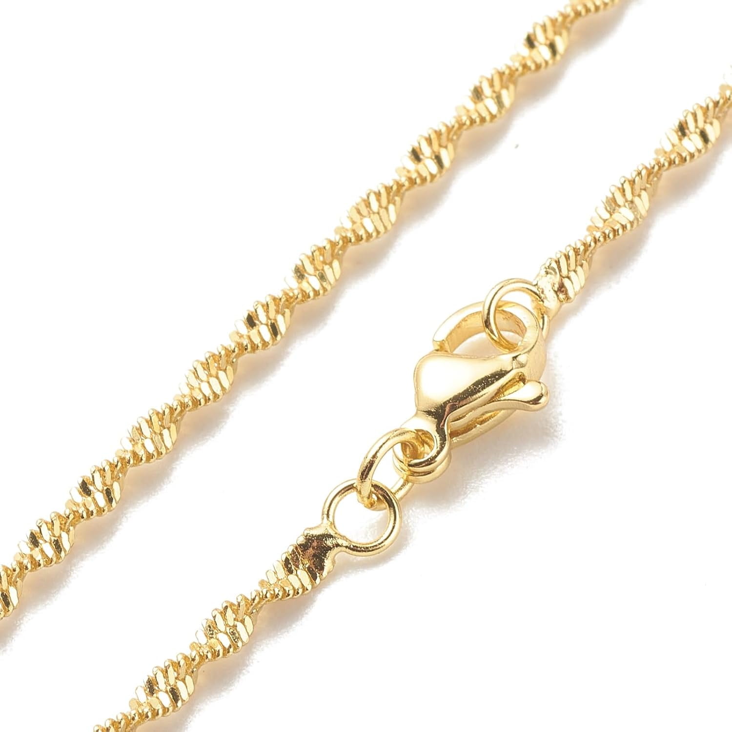 1pc 1Pcs Real 18K Gold Plated Brass Chains Necklace Minimalist Chain Necklace Choker for Men Women Personalized Jewelry Gift 17.44 inch Real 18K Gold Plated