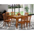 thumbnail image 4 of East West Furniture Parfait 7-piece Dining Set w/ Fabric Chairs in Saddle Brown, 4 of 5