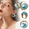 thumbnail image 6 of Ocean'S Oath Jewelry Set,Boho Blue Wave Necklace Earrings Ring Get Free gift !!!, 6 of 13