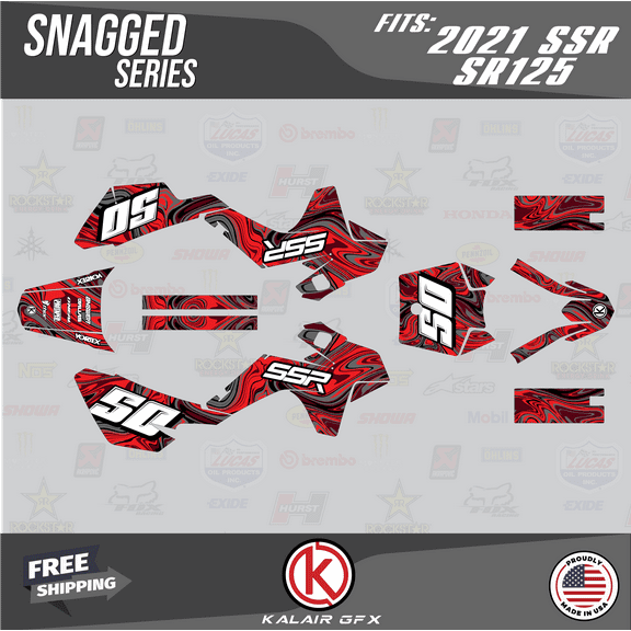 Kalair GFX Graphics Kit for SSR SR70, SR110 and SR125 (2021) Snagged Series