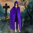 thumbnail image 2 of Capa larga con capucha para Cosplay de Halloween, disfraz de , multiusos, accesorio duradero para lavar a mano, fantasía de Navidad, Cosplay Púrpura Salvador Capa con capucha, 2 of 8