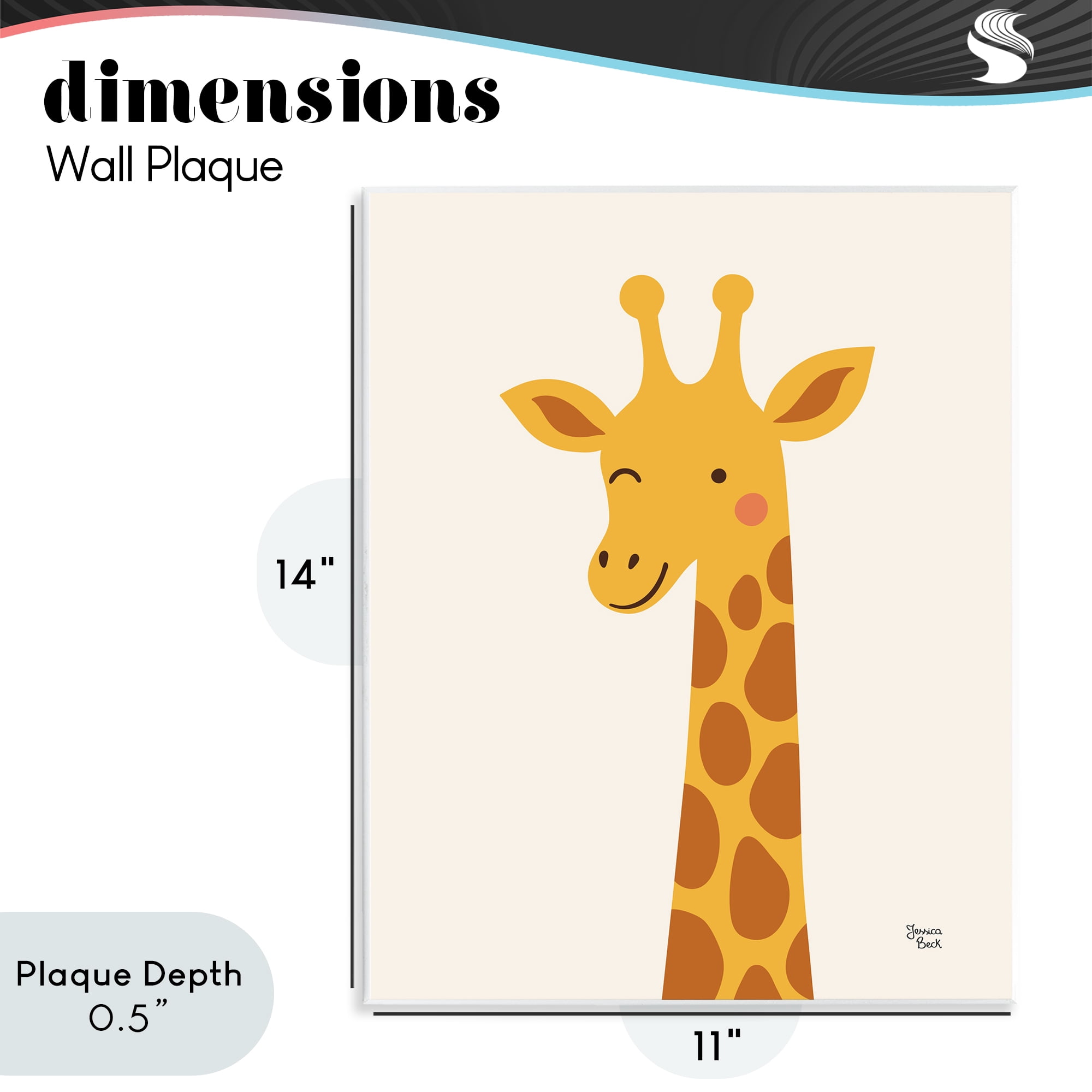 Stupell Industries Winky Giraffe Portrait Wall Plaque Art, design by Jessica Beck