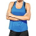 thumbnail image 1 of Camiseta sin mangas de yoga de color liso para mujer - Poliéster, secado rápido UPF50+, tiras reflectantes, camiseta deportiva con espalda nadadora, 1 of 4
