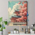 thumbnail image 4 of Qisvanset Framed Canvas Wall Art 12x16 Inch Osaka Tennoji Temple Ukiyo-E Japanese Vintage Art, 4 of 5