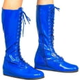 thumbnail image 2 of Pro Wrestling Lace up Costume Boots with Matching Wristbands Blue XL, 2 of 10