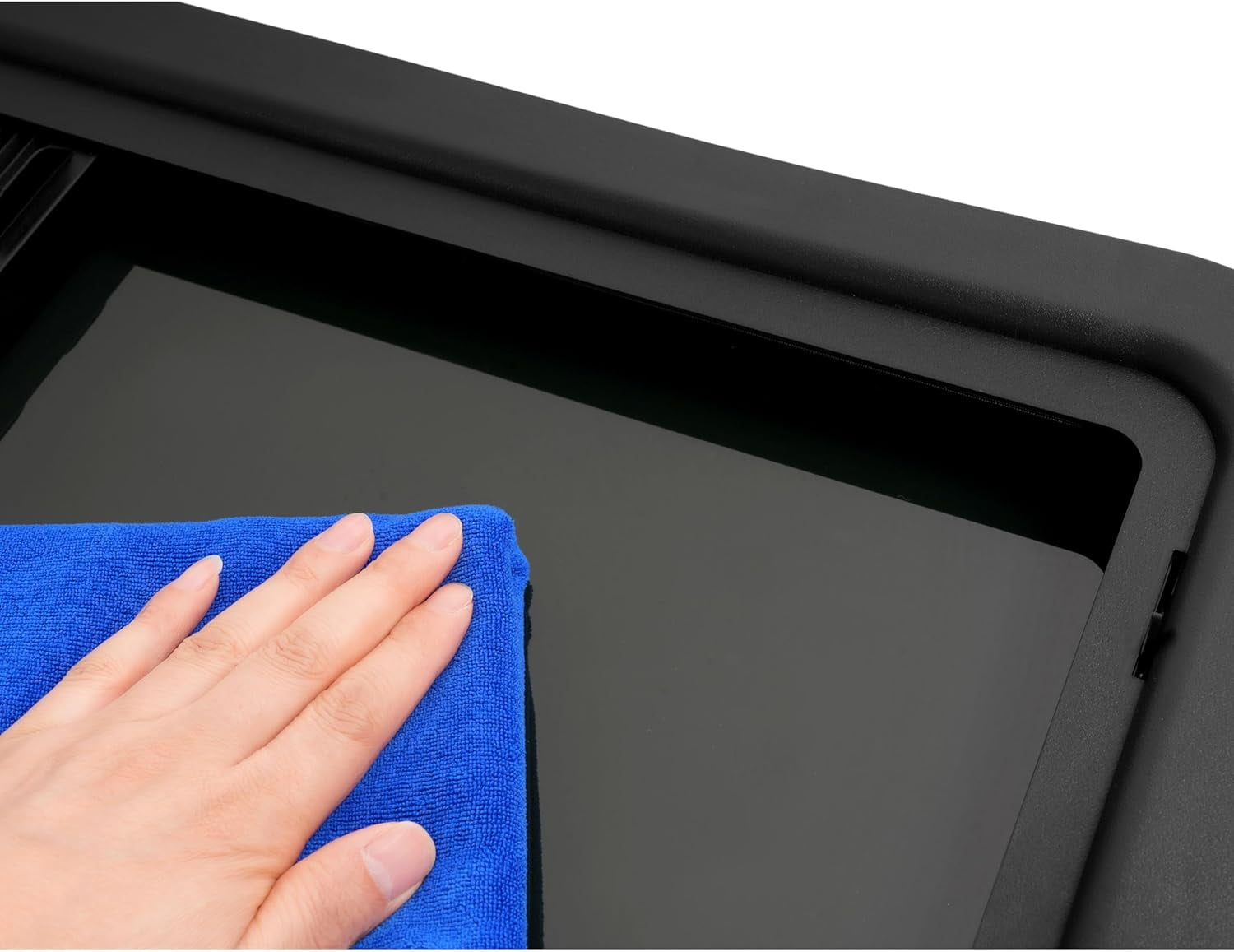 KOJEM Universal RV Window w/Trim Ring Vertical Slide RV Window Replacement w/Screen, for Cargo Travel Trailer, Camper, Cargo Van Tinted Glass Powder Coated Dark