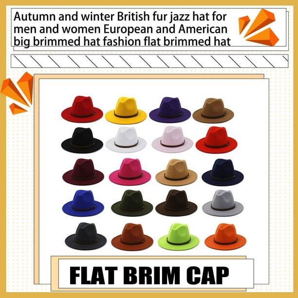 56-58cm Hat Circumference Men's And Women's Straw Hats, Short-brimmed Hats, Summer Retro Top Hats, Jazz Hats, Sunscreen Hats Navy