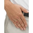 thumbnail image 4 of PalmBeach Jewelry Men's 2.77 TCW Cushion-Cut Created Red Ruby or Blue Sapphire and Diamond Accent Ring Yellow Gold-Plated, 4 of 7