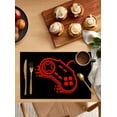 thumbnail image 2 of Game Theme Placemats Set of 6 Red Game Controller Modern Lines Heat Insulation Washable Place Mats, Rustic Non-Slip Table Mats for Dining Table Party Kitchen Decor,13x19 Inch, 2 of 4