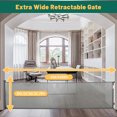 thumbnail image 6 of 118inch Retractable Baby Gate, Extra Wide Mesh Barrier Door, Extended Pet Gate for dogs, Useful Safety Gates For Stair, Hallways, Kitchens, Indoor, Outdoor, Bedrooms, Grey, 6 of 7