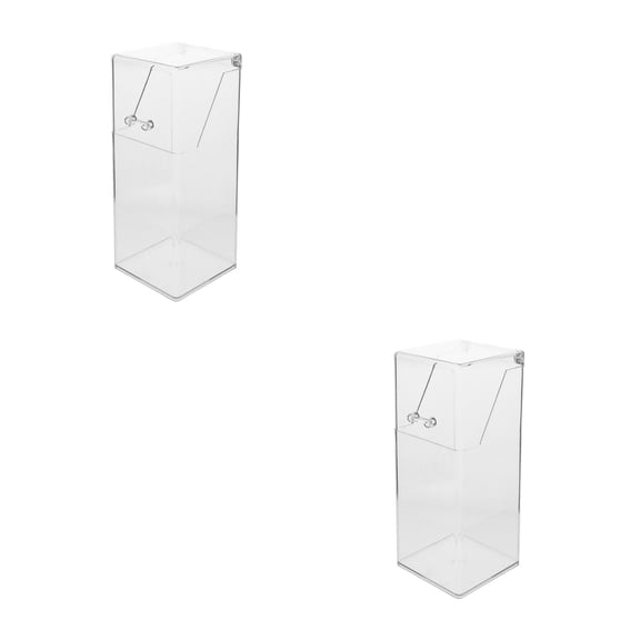 Worgeous 2pcs Transparent Mask Container with Lid Mask Holder Storage Box High Clarity Mask to Clean Gauze Mask Holder for Desktop