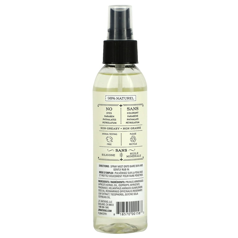 J.R. Watkins Natural Hydrating Body Oil Mist, Coconut Milk & Honey