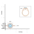 thumbnail image 4 of Angara Natural 1.95 Ct. Aquamarine with Diamond Halo Ring in 14K Rose Gold for Women (Ring Size: 11.5), 4 of 9