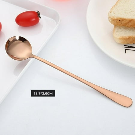 

MEROTABLE Creative Colorful 304 Stainless Steel Soup Multi Purpose Deepened Public Spoon Tableware Ice Cream Dessert Tea Stirring Spoon