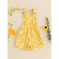 thumbnail image 4 of Bagilaanoe Toddler Baby Girl Summer Jumpsuit Shorts Sleeveless Daisy Romper Overalls 6M 12M 18M 24M 3T 4T Kids Short Pants Summer Clothes, 4 of 7