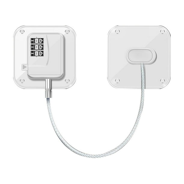 Cerradura de nevera con contraseña, cerradura de seguridad para el hogar cuadrada, cerradura de cajón para gabinete (blanco)