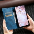 thumbnail image 6 of Allytechgroup Flip Wallet Case for iPhone 13, Built-in Credit Card Slot RFID Blocking PU Leather Rugged Stand Phone Case Shockproof Protective Back Cover for iPhone 13, Blue, 6 of 6