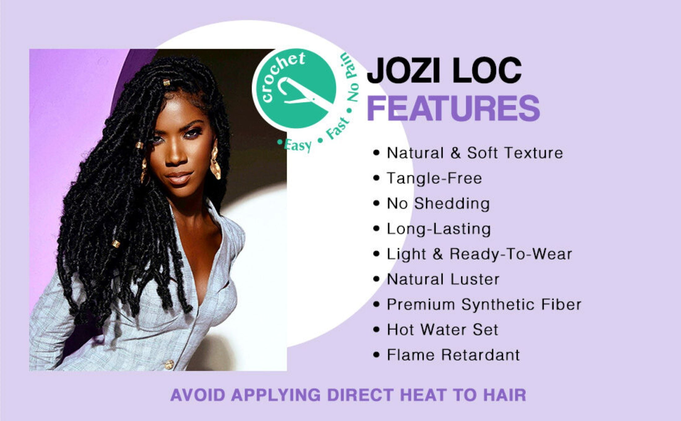 (4 pack) Darling Jozi Locs Crochet Hair 2X Pack, 18 inch, 1/27, Adult, Female