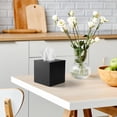 thumbnail image 4 of RVKXHD Square Tissue Box Cover Tissue Box Holder Napkin Holder Tissue Cube Box Decorative Holder for Bathroom Bedroom Office Dresser Nightstand Desk Tabletop 5"X 5" X 5"-Stainless Steel Matte Black, 4 of 13