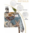 thumbnail image 2 of Blue Sea Turtle Coastal Table Cloth, Summer Beach Nautical Starfish Coral Waterproof Tablecloth for Rectangle Tables, Reusable Washable Fabric Table Cover for Restaurant Kitchen Dining Tables 52"x70", 2 of 6
