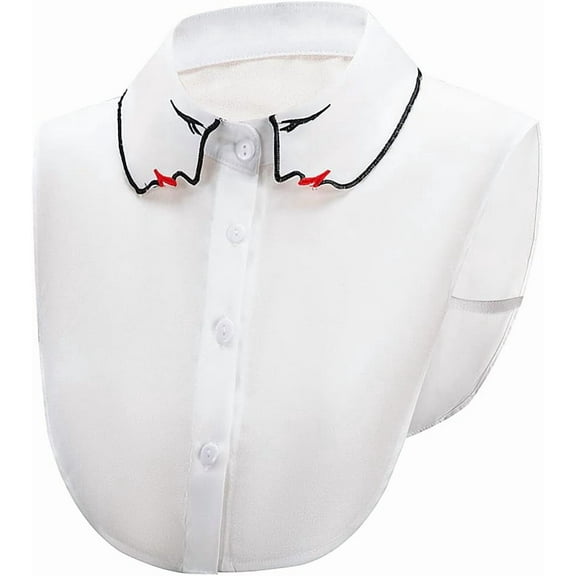 Camiocver  Detachable Half Shirt Blouse Collar Dickey Collar Embroidery Fake Collar for Women and Girl