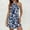 Blue, variant on Taqqpue Womens Criss Cross Halter Neck Dress Sleeveless Backless Boho Mini Dresses Casual Loose A Line Cotton Linen Flowy Tropical Print Beach Sundress for Party