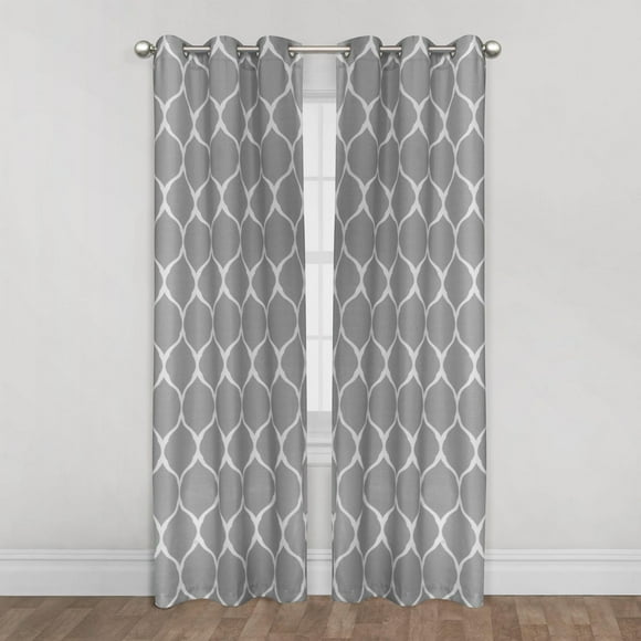 Mainstays Ogee Print 84" Light Filtering Drapery Grommet Window Curtains Panel