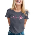 thumbnail image 2 of Ounisa Breast Cancer Shirt for Women Pink Ribbon T-Shirts Graphics Support Cancer Shirts Rainbow Casual Tee Tops, 2 of 5