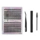 thumbnail image 2 of Eyelash Extension Kit 126pcs Clusters Individual D Curl False Lash DIY Extension Kit with 3ml Dual Use Glue Lash Tweezers Brush Black, 2 of 4