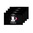 thumbnail image 4 of MKHERT Cute Magical Unicorn Quote I Smell Rainbow Placemats Table Mats for Dining Room Kitchen Table Decoration 12x18 inch,Set of 4, 4 of 4