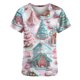 thumbnail image 4 of Tops Cortos para las Mujeres Impreso Bolsillo V-Cuello Enfermera Estilo Blusa, Casual Y Cómodo Manga Corta Superior, 4 of 5