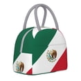 thumbnail image 2 of Lunch Tote Bag Flag-Of-Mexico Trendy Lightweight Reusable Stylish Bento Box for Adult Light Grey, 2 of 7
