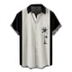 thumbnail image 1 of Blusa de camisa de manga corta con solapa de moda informal con patrón estampado para hombre Pompotops oipoqjl46900, 1 of 5