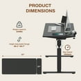 thumbnail image 4 of FunniHomi 60" x 24" Electric Height Adjustable Standing Desk with Hooks, Whole-Piece Desktop Cable Management Tray, and Built-in Power Outlet (Black Frame + Black Top, 2 Packages), 4 of 11