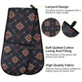 thumbnail image 4 of Dailycode Double Sided Oven Mitt with Loop Heat Resistant Kitchen Long Potholders 7" x 35" Folk Art Shape, 4 of 6