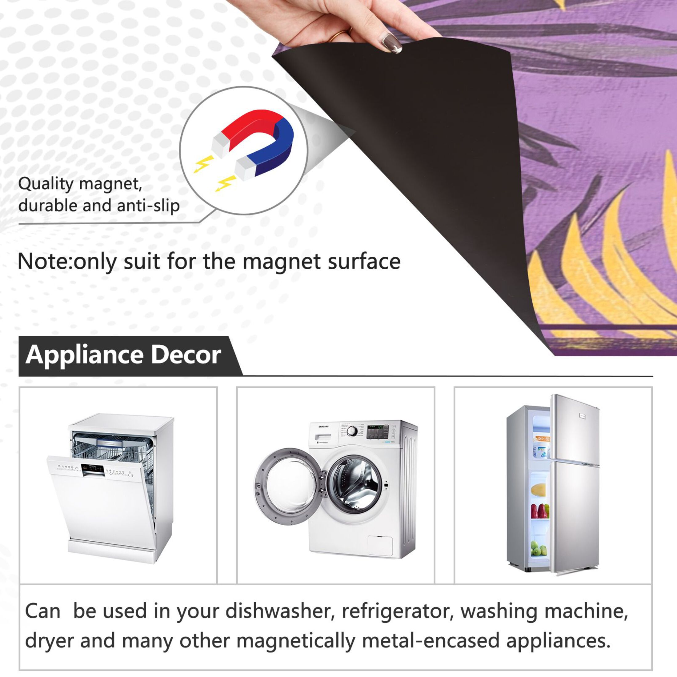 Dishwasher Magnetic Sticker 23x26 Inch Refrigerator Magnetic Sticker Washing Machine Magnetic Sticker Kitchen Panel Magnetic Sticker Home Decor Super Cool Yellow Leaf