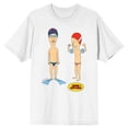 thumbnail image 5 of Beavis & Butthead Swimming Attire Crew Neck Short Sleeve Men's White T-shirt-5XL, 5 of 7