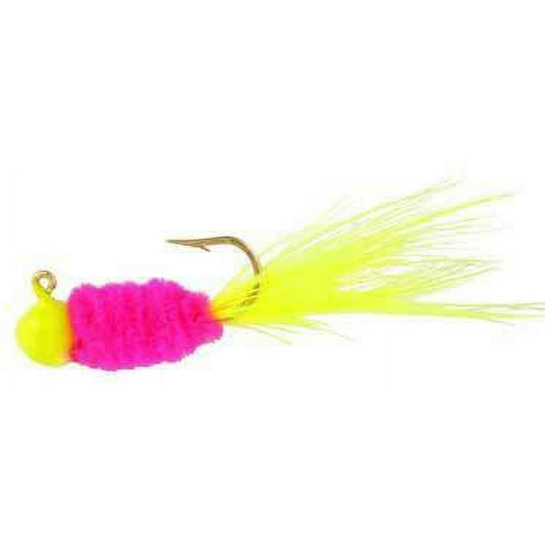 Hand Tied Crappie Jigs Electric Chicken pink and Chartreuse Quantity 3 Jigs  Multiple Weights -  Canada