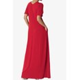 thumbnail image 4 of TheMogan Robe Maxi Surdimensionnée en Jersey Doux pour Femmes, Col en V, Manches Courtes avec Poche, 4 of 6