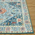 thumbnail image 6 of DSstyles Indoor Modern Area Rug Bedroom Mat Living Room Carpet Super Soft Thin Persian Throw Rug Low Pile Anti Slip Kitchen Mat Distressed Multi Floor Cover for Nursery Dorm Office, Blue Teal, 6 of 8