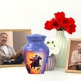 thumbnail image 6 of JAGASY Cowboy Memorial Mini Urn for Boys - Purple Flowers Urns for Human Ashes Keepsake - Horse Riding Sunset Decorative Urns for Girl - Funeral Cremation Urn for Friend - (3 Inch), 6 of 7