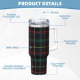 thumbnail image 5 of Bingfone Buffalo Plaid Dark Green for 40 Oz Stainless Steel Travel Mug Double Wall Water Coffee Cup for Home,Office, Outdoor Works Great for Ice Drinks and Hot Beverage, 5 of 8