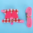 thumbnail image 4 of Small Animal Outdoor Walking Harness Pink Plaid Vest Leash Set Chest Strap for Ferret Chinchilla SquirrelS, 4 of 4