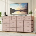 thumbnail image 6 of LainTene 10 Drawer Dresser, Fabric Dressers for Bedroom, Modern Storage Chest of Drawer with Side Pockets for Home Entryway, Guest Room, Small Spaces, Pink, 6 of 7