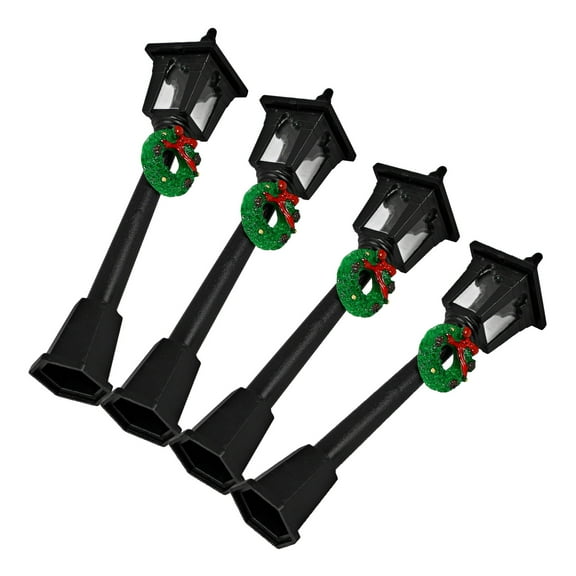 unbranded  4 Pcs DIY Miniature Dollhouse Kit Christmas Tree Street Lights