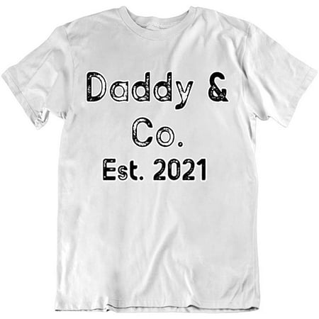 Image of Daddy and Co Est 2021 New Father Fashion Novelty Cotton T-Shirt White